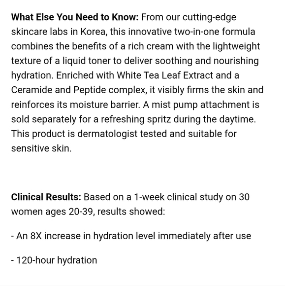 $2 If Bundled - LANEIGE Cream Skin Toner & Moisturizer - Picture 10 of 13